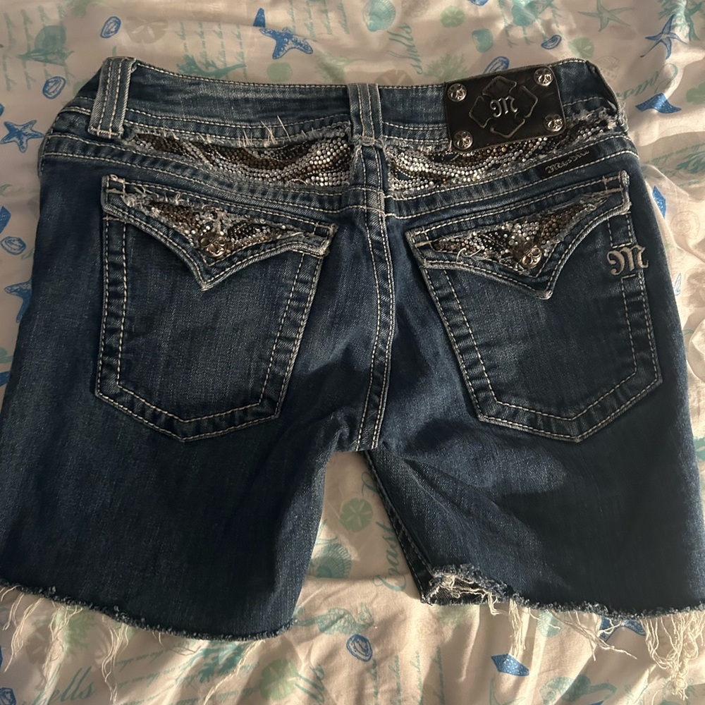 Miss me boot low cut embellished denim shorts 30
